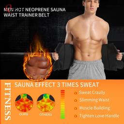 Cintura trainer espartilho para homens treino sauna suor barriga trimmer cinto esportes compressão corpo shaper cinto de fitness perda de peso - Image 4