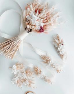 Coelho Cauda Secas Pampas Grama, Flor De Pulso De Noiva, Presentes De Dama De Corsage, Flores De Casamento, Flor De Casamento Boho, Menina Suprimentos - Image 1