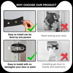 Pet Porta de Acesso com Elastic Lock, Fita perfurada, Cat Suporte, Pet Separação, Dog Supplies, Novo - Image 4