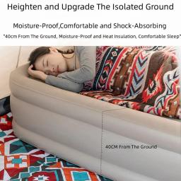 Colchão de ar inflável alto duplo, Exploda a cama com bomba de alta velocidade, Colchão de ar duplo para casa, Camping, Viagem, 150x200cm - Image 2