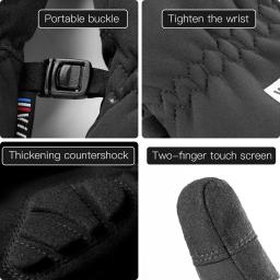 Luvas de motocicleta espessadas e à prova de vento para homens, impermeável, esqui, acampamento, bicicleta, ciclismo, veículo elétrico, quente, inverno - Image 6