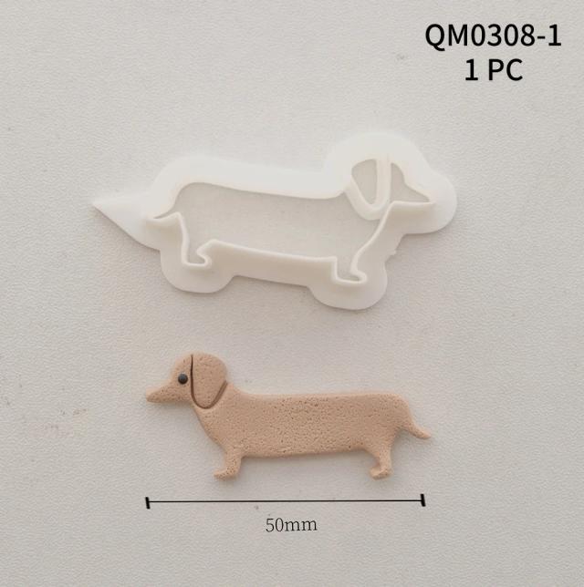 Molde Cortador Argila Polímero Dachshund Brinco Pingente 1 Peça