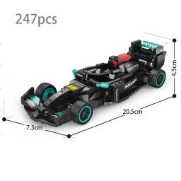 Série de campeões de velocidade clássico fórmula 1 corrida esportes carro modelo técnica supercar blocos de construção conjunto moc tijolos brinquedos para crianças - Image 4
