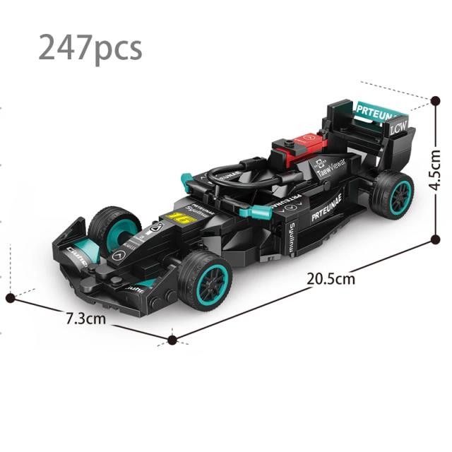Série de campeões de velocidade clássico fórmula 1 corrida esportes carro modelo técnica supercar blocos de construção conjunto moc tijolos brinquedos para crianças