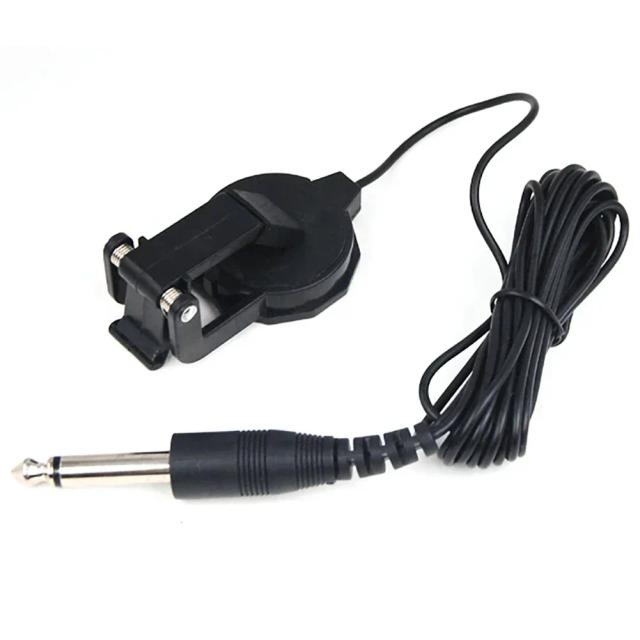 Captador Transdutor Clip-On Multifuncional para Guitarras Acústicas, Violinos e Ukulelês com Conexão Jack