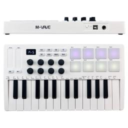 Hot M-VAVE 25 Teclas MIDI Controle Teclado Portátil Mini USB Controlador MIDI 25 Teclas Sensíveis Velocidade 8-Knob Teclado instrumento - Image 6