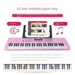 Piano Digital Portátil para Crianças, Teclado Profissional, Controlador Midi, 61 Teclas, Instrumento Musical - Image 6