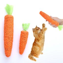 Carrot Sound Pet Toy Resistente a mordida, Corda de papel, Arranhador, Limpar os dentes, Jogo interativo - Image 1