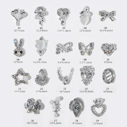 Shiny Nail Charms para Decorações Nail Art, Strass 3D, Star, Butterfly, Shaped Nail Dicas, DIY Acessórios, Prata, Ouro, Metal, Shiny, 1Pc - Image 5