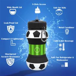 Garrafa de água portátil para crianças, Copos de acampamento, basquete, futebol, tênis, golfe, caneca escolar, esportes ao ar livre, portátil - Image 2
