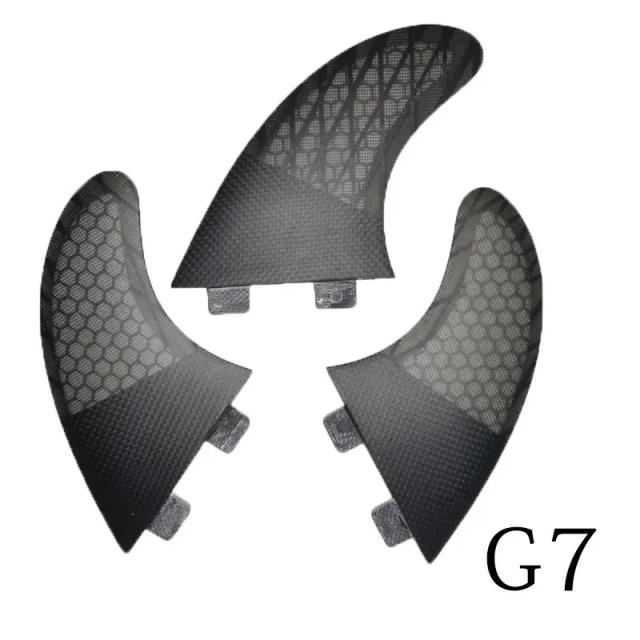 Kit de Fins BiLong FCS Tri Fin para Prancha - Quillas em Fibra de Vidro G7 com Núcleo de Carbono para Surf e Wakeboard