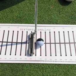-15 graus putter de golfe colocando esteira treinador equipamentos internos colocando batendo visando linha de golfe verde aids almofada treinamento - Image 1