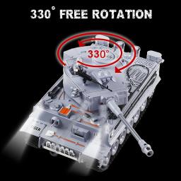 Fumar tanque rc atirar bala infravermelho tanque de controle remoto brinquedo tigre modelo militar vibratório recoil com som led presente do menino - Image 3