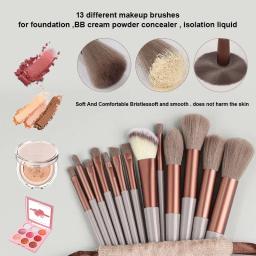 Conjunto de pincéis de maquiagem, 13 peças, profissional, base macia, pó, corretivo, sombra, delineador, blush, maquiagem cosmética, ferramenta de beleza - Image 4