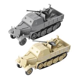 1:72 escala em miniatura meia trilha veículo blindado modelo brinquedos segunda guerra mundial flak37 4d montagem kit diy - Image 4