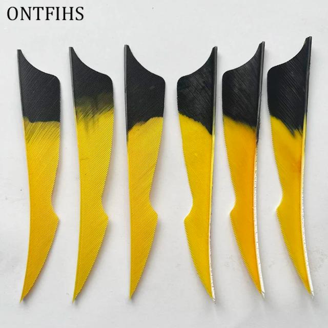 ONTFIHS-Turquia Natural penas para Archery Hunting, Sting Arrow, Fletching, Acessórios DIY, RW, 4 Polegada, 12pcs