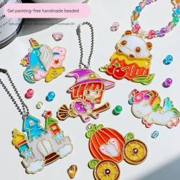 Crianças diy artesanal cola de cristal pintura ar-secado brinquedo conjunto menina graffiti colorir presente sem assar kits de arte educacional pulseira - Image 2