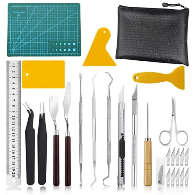 Kit Completo de Ferramentas para Artesanato: 27 Peças para Corte, Gravura e DIY em Papel e Vinil