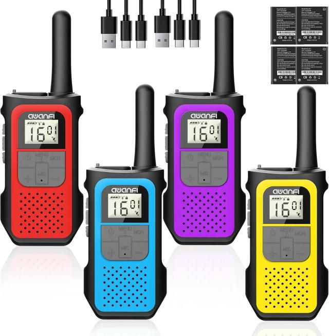 AWANFI Rádio Bidirecional 2/3/4 unidades, Walkie Talkie Portátil e Durável de Longo Alcance para Caça e Uso ao Ar Livre