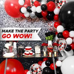 Balão Garland Arch Kit para Decoração Festa de Graduação, Decorações de Aniversário, Vermelho, Preto, Prata, Branco, Baby Shower, 1 Conjunto - Image 3
