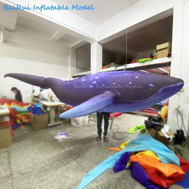 Balão Inflável Gigante de Tubarão Marinho com Luz Branca - Decoração para Festas e Publicidade de Clubes Noturnos