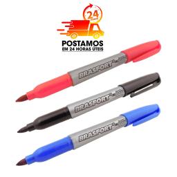 Caneta Permanente Marcador Ponta Fina Para Tecido Metal Plástico Brasfort - Image 1