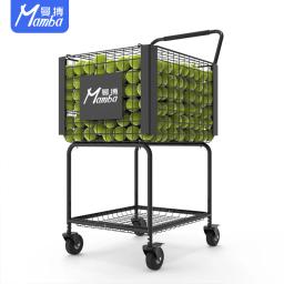 Bola de tênis colhendo cesta com quatro rodas, cestas de armazenamento de grande capacidade, carrinho de bola durável, alta qualidade, 2 camadas - Image 3