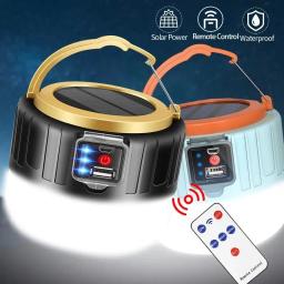Solar LED Camping Light, Impermeável recarregável Tent Lamp, Lanternas portáteis, Luzes de emergência ao ar livre, Energy Saving Bulb, Mercado - Image 6