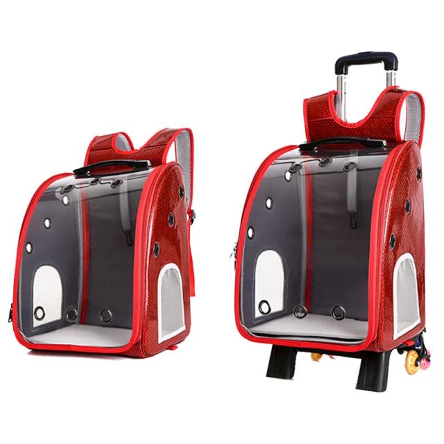 Mochila com Rodas Duplas para Transporte de Animais, Ideal para Viagens com Cães e Gatos