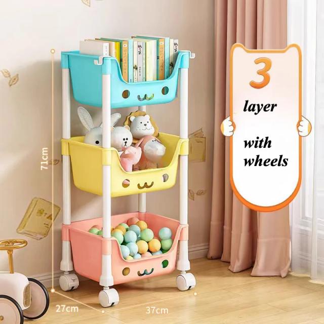 Carrinho de Armazenamento Multicamadas: Organizador Versátil para Lanches, Brinquedos e Acessórios para Casa em Banheiro, Cozinha e Entrada