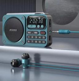 Sansui-portátil de bolso FM rádio, Bluetooth Speaker, gravador ao ar livre, impermeável, Wireless HIFI, Music Player, suporta cartão TF, FLAC - Image 1