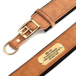 Colar de cachorro gravado personalizado, couro largo, coleiras acolchoadas macias grandes, gravação livre, cães médios e grandes - Image 3