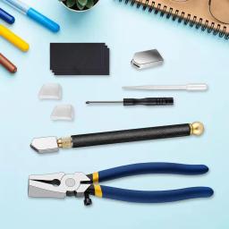 Vidro corte Tool Kit e conta-gotas óleo para Vitral, 10 pcs - Image 3