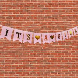 Azul rosa é um menino menina banners de chá de bebê pendurado papel bunting guirlanda decoração do chuveiro de bebê gênero revelar fontes de festa - Image 2