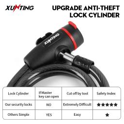Xunting-anti-roubo senha de bloqueio para mountain bike, corrente portátil, acessórios de bicicleta, 2 chaves, venda quente - Image 5