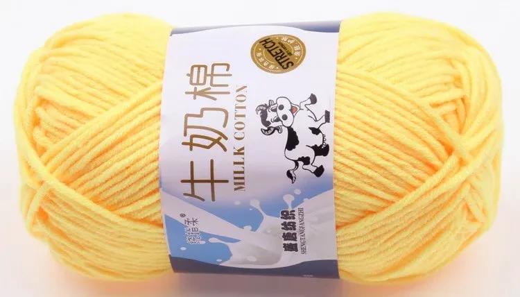 Leite algodão tricô lã fios para bordado, tingido crochê artesanato, camisola, chapéu, bonecas, ferramentas de costura, 50g, 5Ply, 2pcs - Image 1