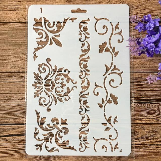 Quadro de Flores DIY: Estênceis e Camadas para Pintura, Scrapbooking e Criação de Cartões em Papel de 27cm