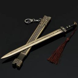 Medieval Wu Yue Rei Espada, Armas antigas Modelo, Metal Ornamento, Colecionáveis Presentes, Katana Cosplay, Chaveiro Acessórios, 22cm - Image 2