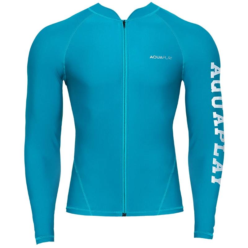 AquaPlay-Fato de Mergulho de Manga Comprida para Homens, Rash Guard, Zíper Completo, Roupa de Natação, Desporto Outdoor, Fitness - Image 1