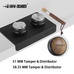 MHW-3BOMBER 51/53/58mm Tamper & Distribuidor de café com tapete de compactação Escova de limpeza Espresso Tamper Set Home Barista Acessórios - Image 6