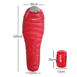 200g ultraleve para baixo dormir preenchimento ganso e pato para baixo verão leve mochila saco de dormir para acampamento caminhadas - Image 4