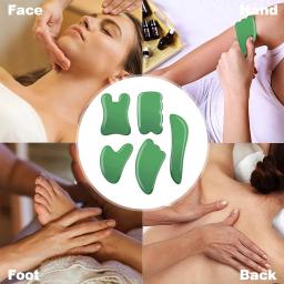 1 pçs gua sha raspagem ferramenta de massagem, resina natural guasha ferramenta ferramentas de massagem conjunto para a cara de volta e pescoço liberação, reduzir a dor muscular - Image 6