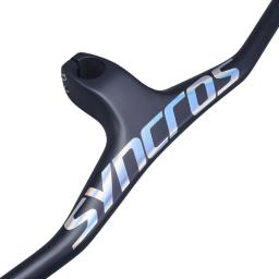 Syncros fibra de carbono mountain bike integrado guiador haste 28.6mm mtb bicicleta guiador em forma única-17 graus 70/80/90/100mm - Image 5