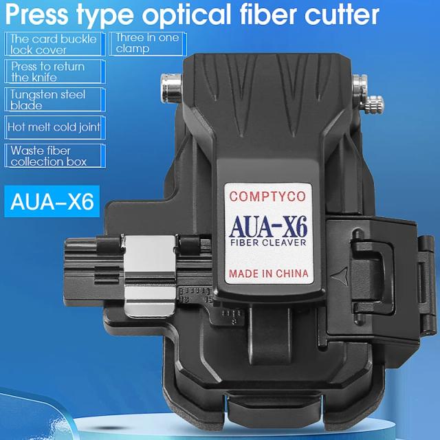 Máquina de Corte de Fibra Óptica COMPTYCO AUA-X6 com Lâmina de Alta Precisão para Junta Fria e Hot Melt FTTH
