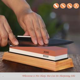 SATC-faca de afiar pedra, Whetstones Set, guia de ângulo, Bamboo Base, Flatting pedra incluída, 4 Side, 3000 Grit, 8000 Grit, 400 Grit, 1000 - Image 5