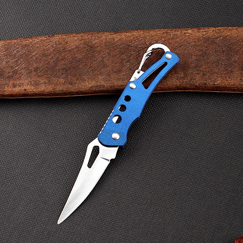 Faca dobrável de aço inoxidável Acampamento ao ar livre Ferramenta pequena de sobrevivência de emergência Canivete portátil Faca de frutas de cozinha Keyknife - Image 1