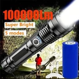 Lanterna De LED De Alta Potência, Tocha Recarregável, Lanterna Tática, Lanterna Ultra Poderosa, Carregamento USB, Ao Ar Livre - Image 1
