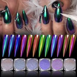 Colorido camaleão glitter cromo espelho em pó efeito metálico y2k espelho mágico decoração esfregando pigmento floco manicure accessorie - Image 2