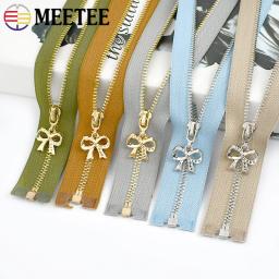 Zíperes de metal para jaquetas e vestuário, zíperes fechados, kit de reparação Zip decorativo, acessórios de costura DIY, 40-70cm, 2 PCs, 5PCs, 3 # - Image 1