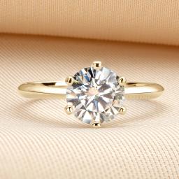 Anel de noivado banhado a ouro 18K em prata Moissanite S925 cor D – presente de dia dos namorados para ele - Image 4